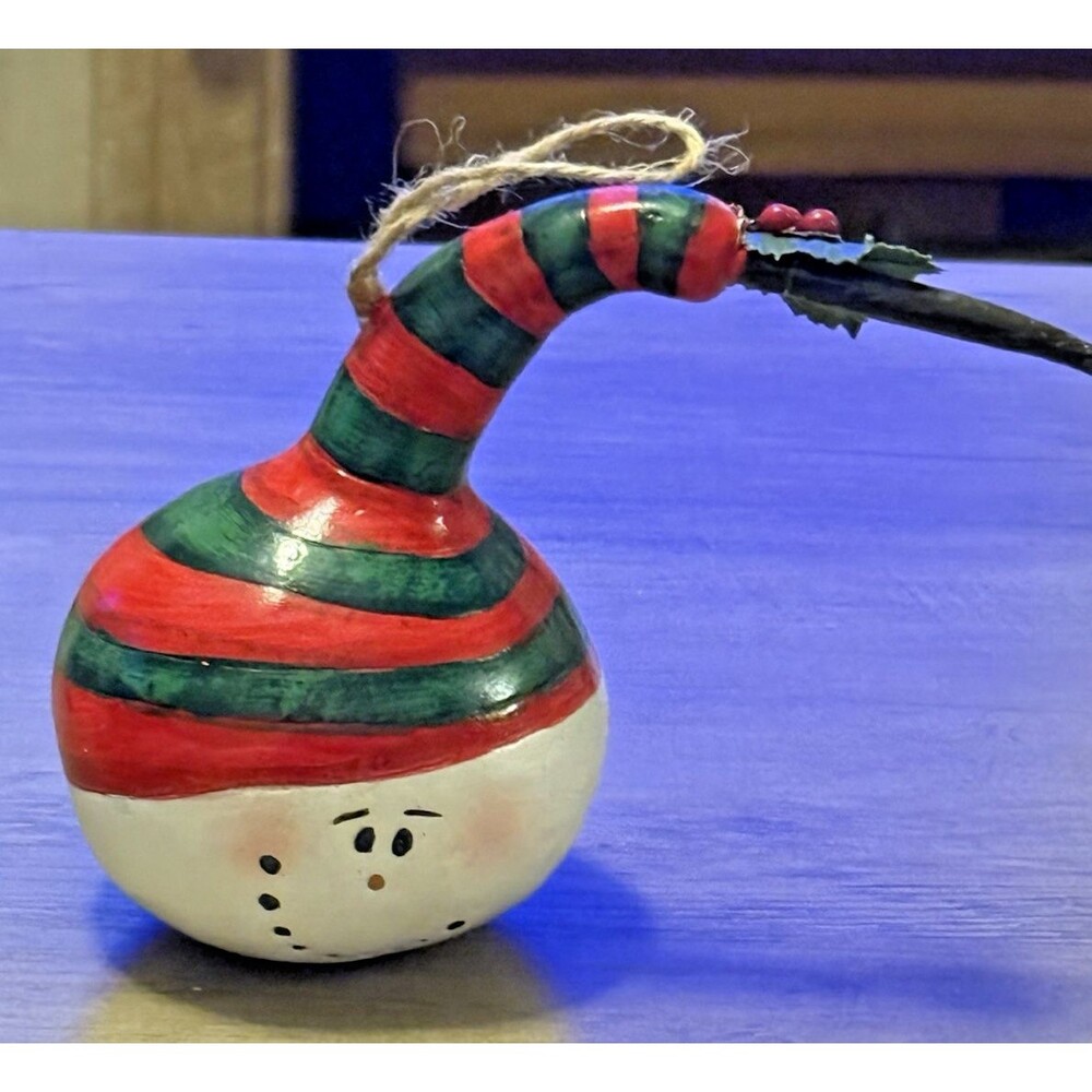 Hand Painted Boyds Collection Snowman Gourd  Gourdon Frostberry Christmas Decor